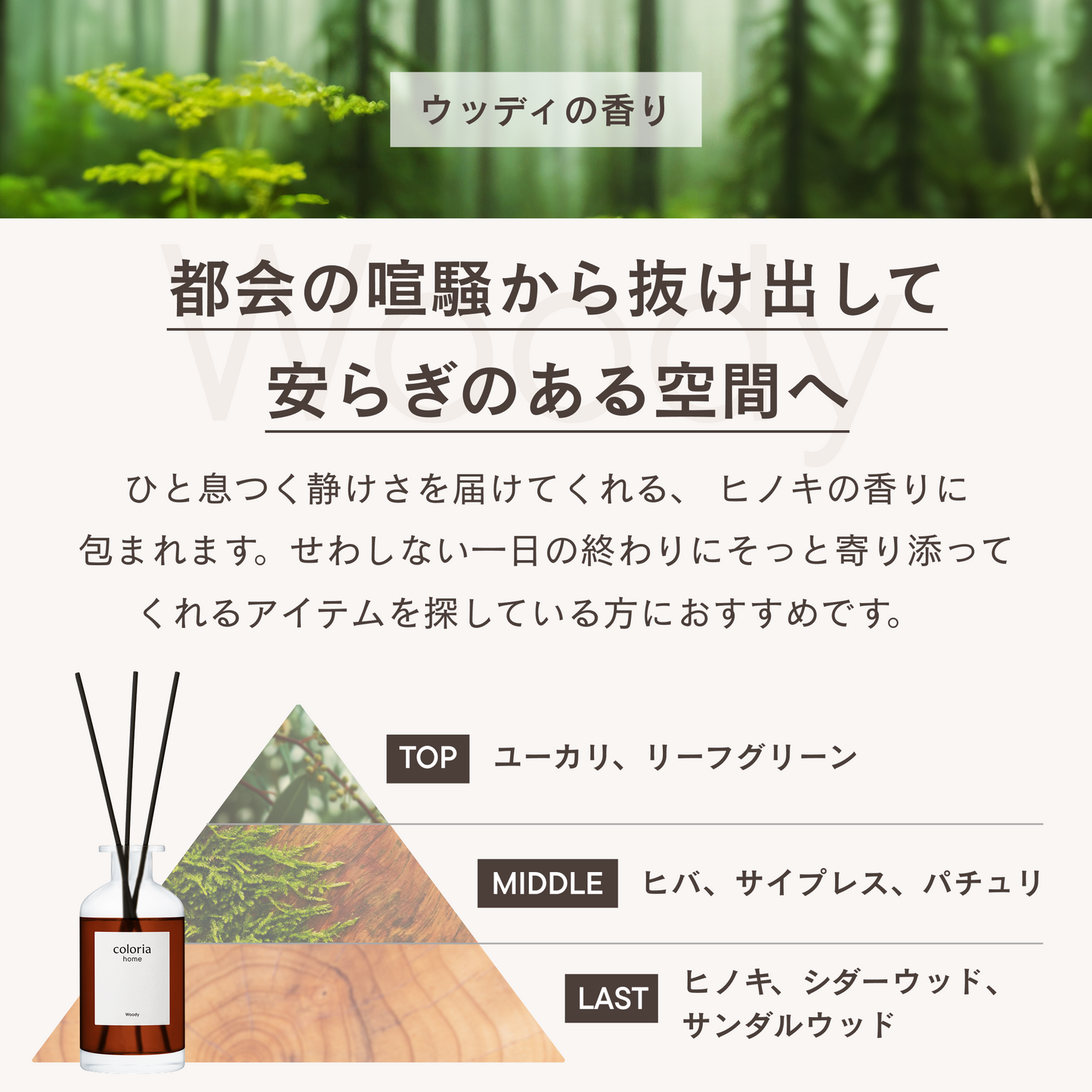 フレグランスディフューザー ウッディ